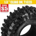 INJORA 1.3 Silicone Rubber Inserts and Cling On Tires for SCX24 TRX4M AX24 1/18 1/24 Micro Crawler Upgrade(Yellow)