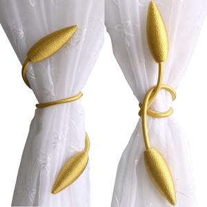 Valea Home 2-Pack Creative Curtain Tiebacks Random Modelling Curtain Holdbacks Eelicate Simple Type, Gold (Set of 2)