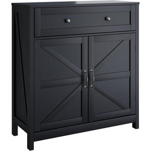 Semiocthome Farmhouse Sideboard Buffet Cabinet with Storage and Adjustable Shelf, Accent Table with Barn Door, Storage Cabinet for Kitchen, Dining Room, Bathroom, Entryway - Black