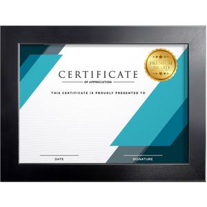 LaVie Home 8.5x11 Picture Frame, 11L x 8.5W Frame Display Pictures 6x8 with Mat or 8.5x11 Without Mat, Stable and Sturdy Black Frame and Polished Plexiglass, Horizontal and Vertical Format of The Walls