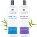 Natural Hair Growth Shampoo and Conditioner Set - Sulfate Free, Vegan, Thicker Hair Regrowth with Vitamins - Hair Loss & Thinning Products - Curly or Color Treated Hair - For Men and Women (16oz)