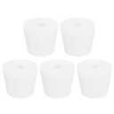 MECCANIXITY Silicone Rubber Tapered Plug 28mm to 36mm Solid Test Tubes Bungs Stopper with Hole White for Lab Home 5 Pieces