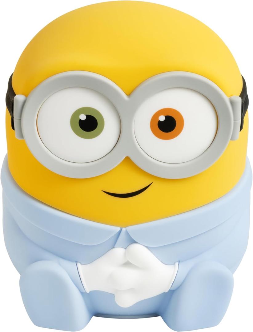 Minions Bob SquishyGlo Silicone Night Light, Officially Licensed Soft Touch Rechargeable Lamp with Auto-Off Timer for Bedrooms & Home, Kids & Adults| Paladone