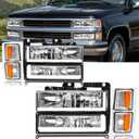 LED DRL Headlights Assembly Fit 1994-1998 Chevy Silverado