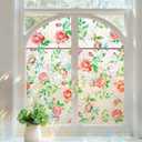 Coavas Window Privacy Film, Rainbow Stained Glass Decorative Window Clings, Anti-UV Heat Control Static Cling, Non-Adhesive Windows Tint for Home Bathroom Door, 17.5 x 78.7 Inches