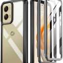 Poetic Guardian Case for Motorola Moto G Stylus 5G 2024 [Not Fit 2023 Version],[20 FT Mil-Grade Drop Tested],Full-Body Hybrid Shockproof Bumper Cover with Built-in Screen Protector,Black/Clear