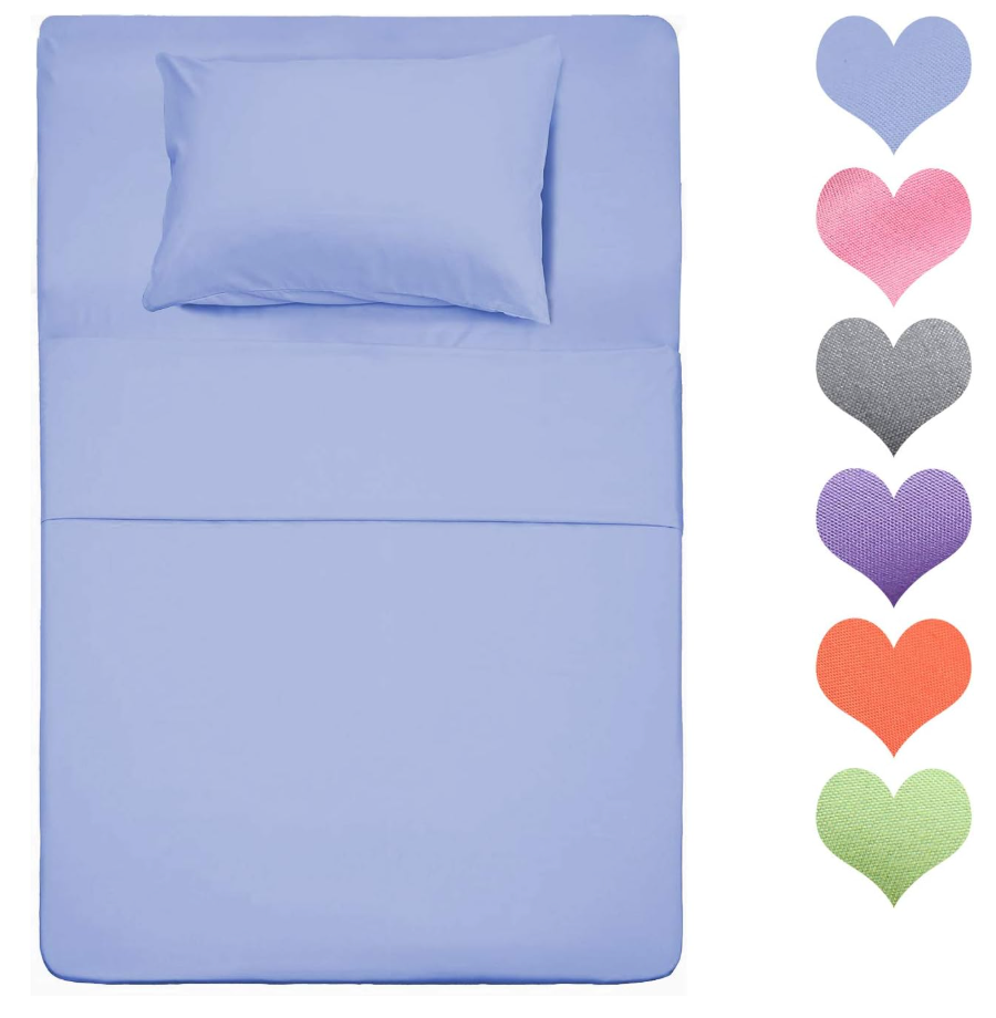 Best Season 400 Thread Count Cotton Twin Size Sheet Set 3 Piece - Cotton Sheets Set, 100% Cotton Bed Sheets Sets with Deep Pocket fit Up to 16 inch (Baby Blue Color)