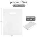 POPGIFTU Clear Plastic Bags with Handles 100 Pack, 12x15 Medium Merchandise Bags Bulk, Transparent Retail Shopping Bags for Clothing, Packaging, Stores