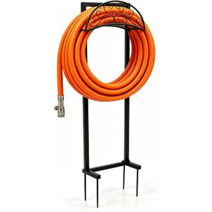 Garden Hose Holder, 57 Inch Extra Tall Freestanding Water Hose Stand, Heavy Duty Stainless Steel Ground Stake with Triangle Reinforcement, Supports 200 ft Hose
