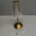 Portable Crystal Metal Desk Lamp,3-Color Touch Control, Rechargeable Battery - Ideal Bedside Lamp for Bedroom Nightstand (Golden)