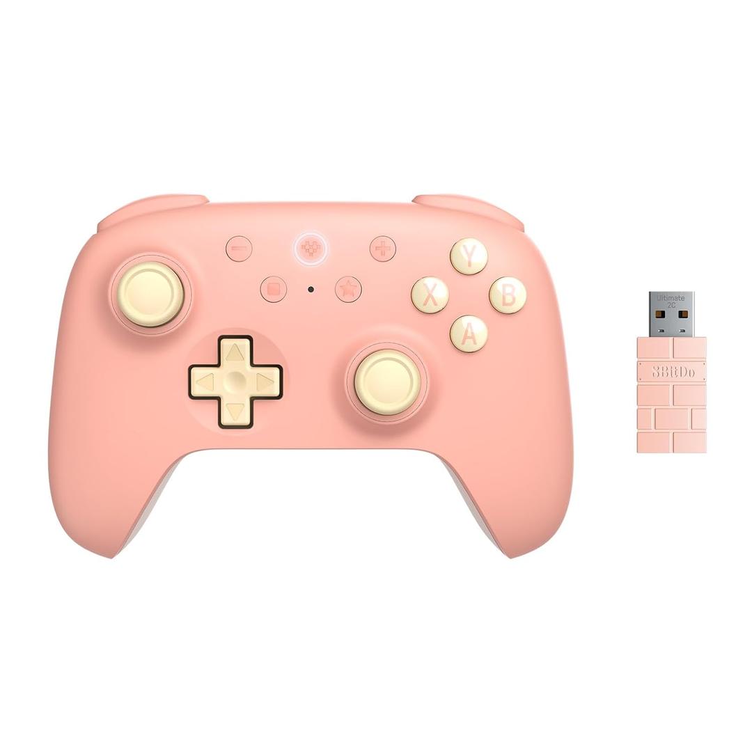 8BitDo Ultimate 2C Wireless Controller for Windows PC and Android, with 1000 Hz Polling Rate, Hall Effect Joysticks and Triggers, and Remappable L4/R4 Bumpers (Peach)