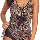 American Trends Bathing Suits Tummy Control Womens Mesh Swimdress One Piece Swimsuits for Women Athletic Swimwear M