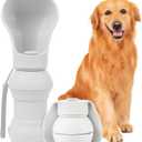 Dog Water Bottle,Portable Water Bowl for Dog,Collapsible Food Grade Silicone,Travel Pet Water Bottle for Outdoor Walking, Hiking, Camping,Gray