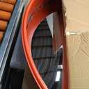 Convex Traffic Mirror - 32" Outdoor Driveway & Security Parabolic Safety Mirror, Acrylic Blind Spot Miror for Garage Retail Stores, Warehouses and High-Traffic Areas, Red