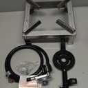 Stainless Steel Outdoor Cooking High Power Gas Burner Single Propane Burner Hose Propane Burner,  Great for Outdoor Cooking Camping, Tailgating, Home Brewing Sliver