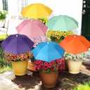 VZZNN 6 Pack Plant Umbrellas for Outdoor Plants, Garden Umbrella Shade for Potted Plants and Garden Beds, Sun Shade Cover to Defend Plants From Blazing Sun