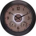 AcuRite 75133M LED Illuminated Outdoor Clock with Temperature and Humidity, 24", Black