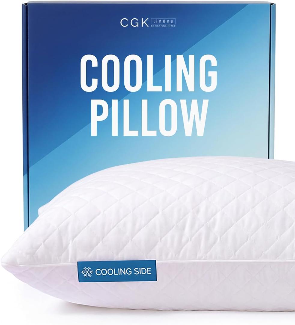 Cooling Pillow Queen Size Pack of 1 - Breathable Cooling Bed Pillows for Hot Sleepers - Adjustable Shredded Memory Foam - Soft or Firm, Supportive for Side, Back and Stomach Sleepers - Washable Cover