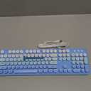 Wired Retro Keyboard, 104 Keys Full-Sized Typewriter Keyboards, Office Keyboard with Number Pad, Foldable Stands for Windows, PC, Laptop, Desktop (Blue Gradient)
