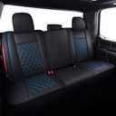 Aierxuan Full Set Car Seat Covers Custom Fit 2009-2026 Ford F150 Crew Cab, 2017-2026 F250 F350 F450 Super Duty Pick-up Truck, Automotive Vehicle Cushion Cover with Waterproof Leather (Black and Blue)