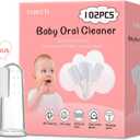 102PCS Baby Tongue Cleaner, Newborn Baby Oral Cleaner, Disposable Infant Gum Cleaner, Gauze Dental Care for 0-36 Months + 1 Finger Toothbrush with Case