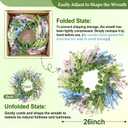 Wreaths for Front Door, 26 Inch Macaron Forsythia Floral Wreath | Summer Spring Door Wreath for All Seasons for Indoor Outdoor Home Wall Window Office Wedding Farmhouse Easter Decor (Macaron)