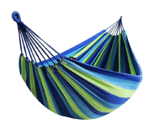 9 ft. Portable Fabric Hammock with Tree Straps and Travel Bag for Travel, Camping, Outdoor Activity in Green