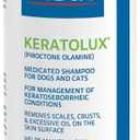 Virbac KERATOLUX (Piroctone Olamine) Medicated Shampoo for Oily to Flaky Skin, Seborrheic Prone Dogs and Cats - 8 oz