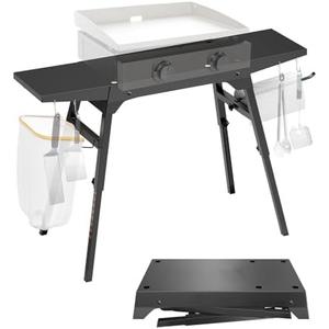 Blackstone Griddle Stand - Industrial Grade Metal Blackstone Grill Table Stand, for 17”or 22”, with Tool Rack, Paper Towel Holder Trash Bag Holder, for Outdoor Camping Garden Lawns Collapsible Griddle