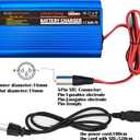 24V Battery Charger Automatic smart Charger 5A trickle Charger and I/O Switch 3 pin XLR Connector for Charging AGM Gel Lead-Acid Batteries for Cars wheelchairs Boats