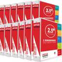Performore 3 Ring Binder, 2.5" Professional Round Ring, Presentation Folder for Standard Pages with Inside Pockets, Customizable Clear View White Binder (12 Pack) - Ideal for Office Supplies
