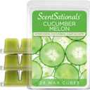 Scentsationals Wax Melts, Wax Cubes Strong Scent - Cucumber Melon - Long Lasting Scented Melts for Warmer, 10 oz (24-Cubes)