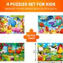 QUOKKA Puzzles for Toddlers 3-5 - 4 x 30 Pieces Puzzles for Kids Ages 2-4 - Animal Learning Jigsaw Puzzle for Kids 4-6 Years Old - Educational Toys for Boy and Girl