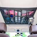 Cwokarb Car Ceiling Cargo Net Pocket, 31"x21" Double-Layer Mesh Car Roof Storage Organizer Strengthen Load-Bearing and Reduce Sagging Cargo Net Truck SUV Long Road Trip Camping Interior Accessories