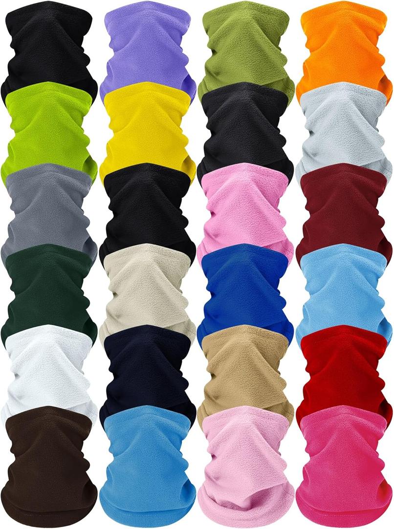 Suhine 3 Packs Winter Fleece Neck Warmer Adjustable Gaiter Windproof Balaclava Scarf Wrap Winter Face Covering for Men Women Gray and Blue