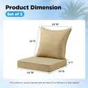 Outdoor Deep Seat & Back Cushion Set (2-Pack), 24 x 24 Inch Water Repellent and Fade Resistant Patio Furniture with Removable Cover for Outside Sofa Couch, Yellow Weave Pattern