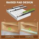 Seinloes 2Pack Expandable Pull Out Cabinet Organizer 21"Deep With Raising Pad for Framed Cabinets, Upgrade 3 Slide Rails Slide Out Drawers, Roll Out Shelves Adhesive,Adjustable Width 12.05"-20.4"White