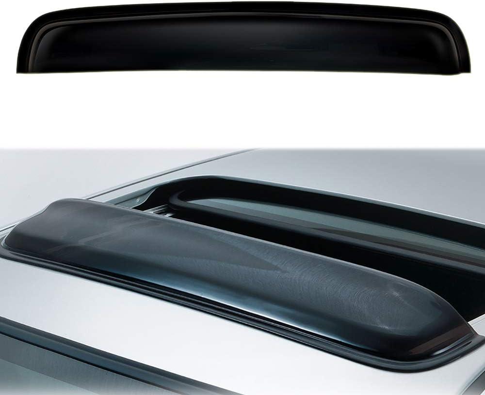 37.8" 980mm Moon Sunroof Wind Deflector Visor Black Dark Smoke with Tape Universal Smoke Black Sun/Rain Guard for Sun/Moon Roof