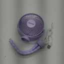 Gaiatop Mini Electric Fan with 360 Rotation, 5.5mm Gaps, Rechargeable Battery, 3 Speeds, Purple