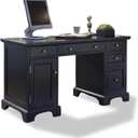 Homestyles Bedford Black Pedestal Desk