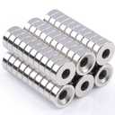 60 Pcs Strong Neodymium Disc Magnets with Hole, Small Permanent Round Ring Rare Earth Magnets Heavy Duty, for Cabinets Lockers Cruise Crafts DIY Industrial Screws (8 x 3 mm Hole 3 mm)