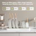 Expandable Pot and Pan Organizer Rack for Kitchen Cabinet or Under Sink, Adjustable Lid Holder with 7 Dividers, Space-Saving Storage for Renters, Small Homes, and Busy Cooks, White