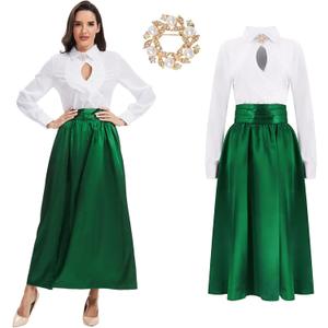 Movie Ellen Costume for Women, Christmas Halloween Vacation Shirt Skirt, Holiday Cosplay Adult Costume (Medium)