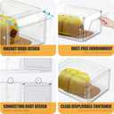 SCAVATA Hat Organizer Box, Stackable Clear Baseball Caps Holder Box Containers with Magnetic Door for Hats Snapback Cap Storag, Hat Rack Display Case, Holds 8 Hats Each (Clear, 2 Pack)