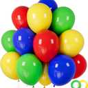 Red Blue Green Yellow Balloons 100 Pack 12 Inch Matte Blue Yellow Red Green Latex Balloon for Carnival Circus Balloon arch Kids Birthday Baby Shower Party Decorations