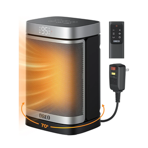 Dreo Space Heater for Bathroom and Indoor, Portable Heater, 1500W Safe and Quiet PTC Ceramic Heater, 41-95°F Digital Thermostat, 70°Oscillating, Remote, ALCI Safety Plug, 12h Timer, 5 Modes