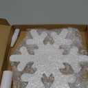 Lallisa Snowflake Cake Stand 11'' x 11'' Christmas Winter Wooden Cake Stand Rustic White Pedestal Plate Winter Dessert Holder Centerpieces for Frozen Wedding Birthday Party Supplies Table Decorations