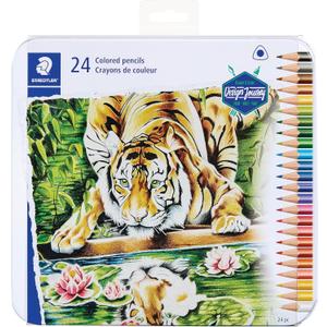 STAEDTLER Triangular Colored Pencils, Metal Tin of 24 Colors, Coloring Pencils for School, Art, Crafts - Art Supplies for Beginners, Students, Hobbyists (1 Count (Pack of 24))