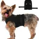 MIGOHI Dog Anxiety Relief Jacket, Breathable Calming Shirt for Dogs, Soft Compression Vest for Thunderstorm, Fireworks, Separation - Dog Anxiety Calming Wrap Helps Stop Shaking & Barking, Black M