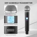 Wireless Microphones System with 2 X 100 Channels Cordless Handheld Microphone, 328 FT UHF Range, Mics with Stable Signal Transmission for Karaoke Singing Party Church Wedding PA Speaker